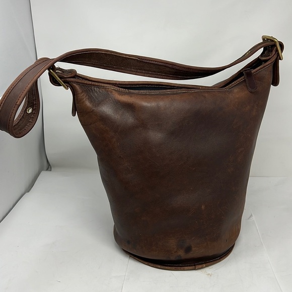 Coach Brown Duffle Feed Sac Shoulder Bag XL F7D - Picture 1 of 16